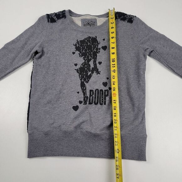 Universal Studios Sweatshirt Laced Crewneck Pullover Gray Black Womens Medium - Picture 11 of 11